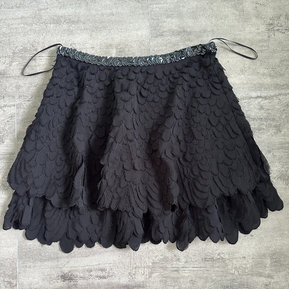 Zara Dresses & Skirts - Zara Black Scalloped Hem Skirt XS NWT